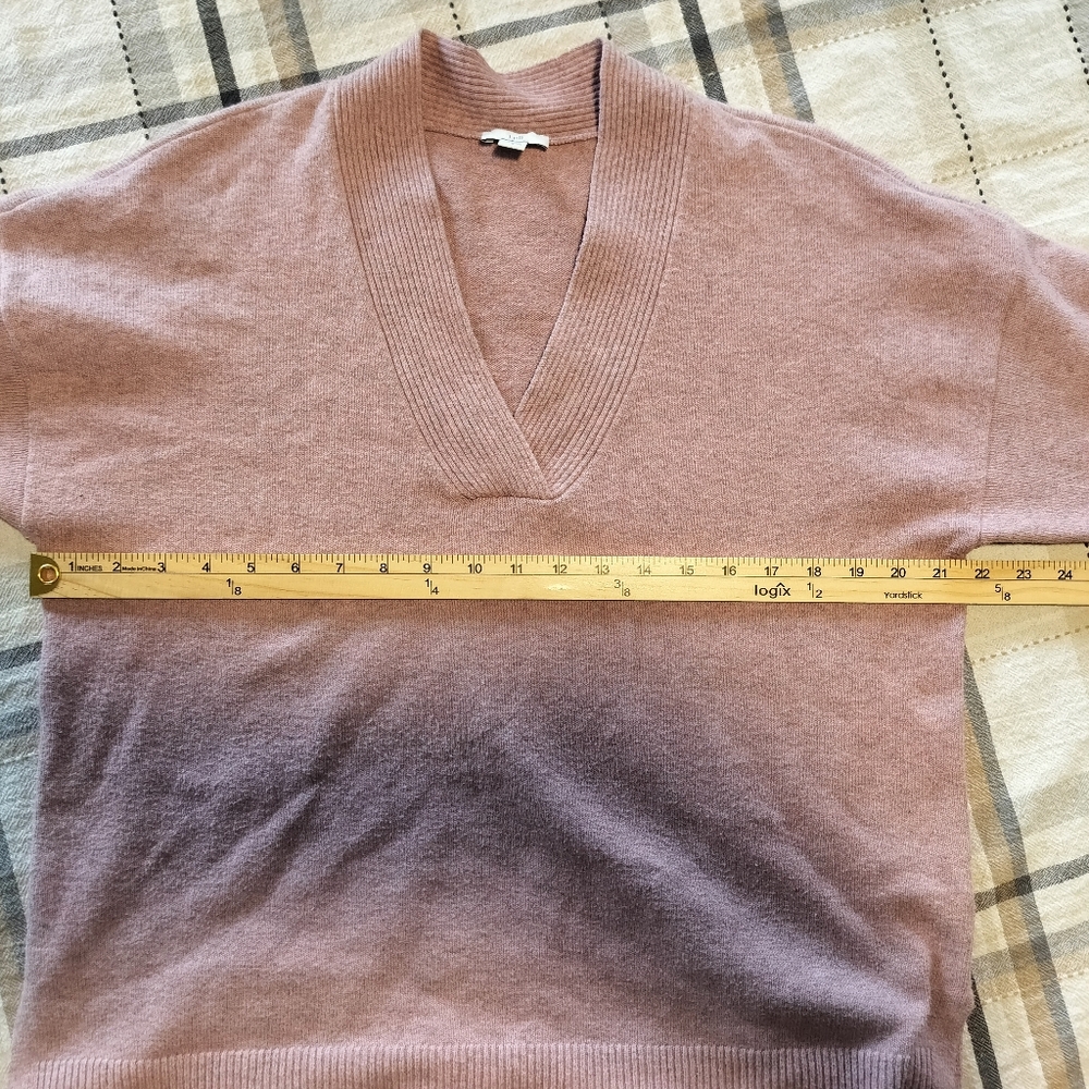 J Jill V-Neck 3/4 sleeve pullover sweater Mauve Size S Cottagecore Boho Casual - Picture 6 of 8
